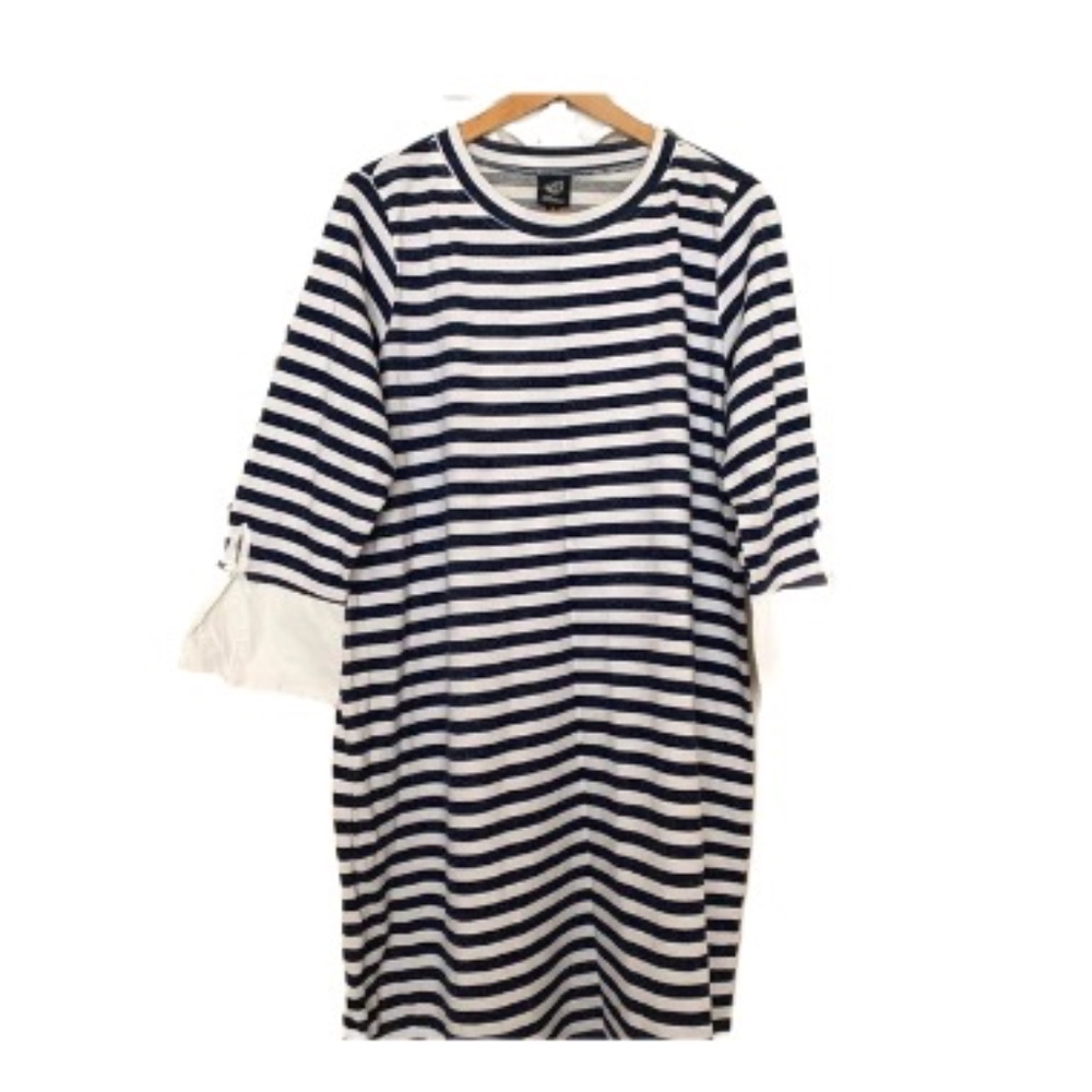 Bobeau 3/4 Sleeve Striped T-Shirt Dress 1X NWOT